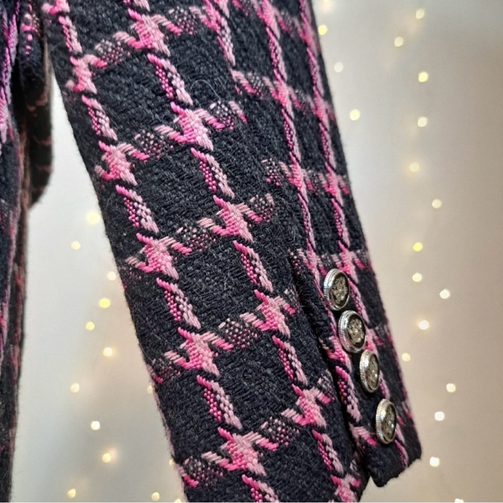Rachel Zoe Black and Pink Checkered Blazer - Picture 5 of 5